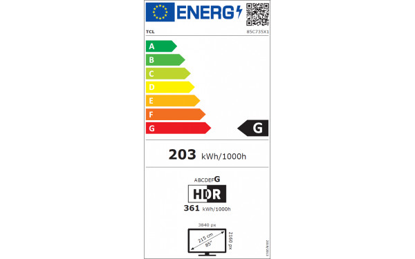 TCL 85C735 - &Eacute;tiquette &eacute;nergie v2