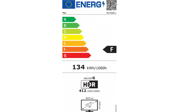 TCL 85C89B - &Eacute;tiquette &eacute;nergie v2