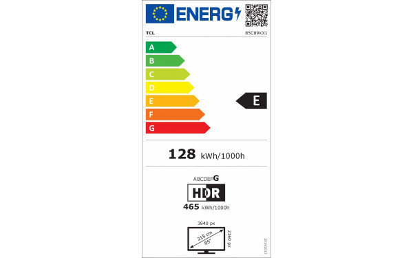 TCL 85C89K - &Eacute;tiquette &eacute;nergie v2