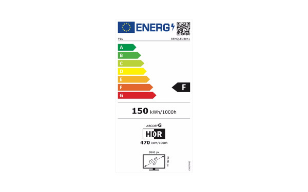 TCL 85MQLED80 - &Eacute;tiquette &eacute;nergie v2