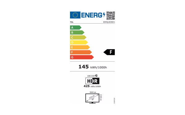 TCL 85MQLED98 - &Eacute;tiquette &eacute;nergie v2