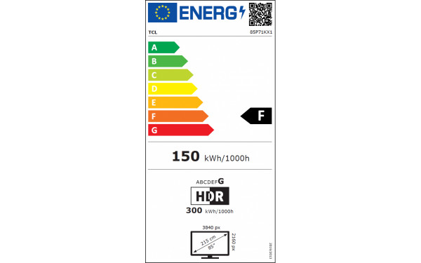 TCL 85P71K - &Eacute;tiquette &eacute;nergie v2