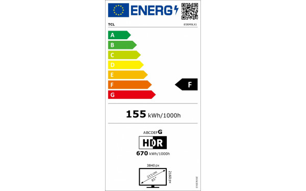 TCL 85RM9L - &Eacute;tiquette &eacute;nergie v2