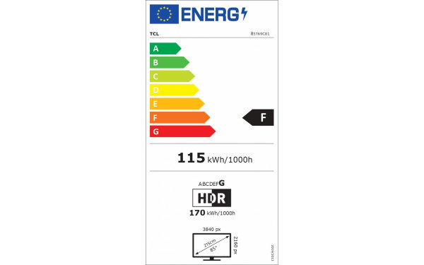 TCL 85T69C - &Eacute;tiquette &eacute;nergie v2