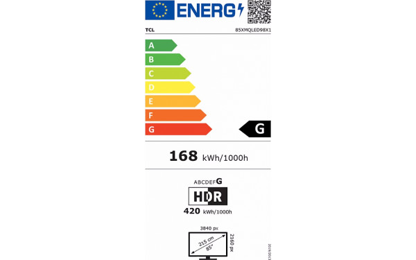 TCL 85XMQLED98 - &Eacute;tiquette &eacute;nergie v2