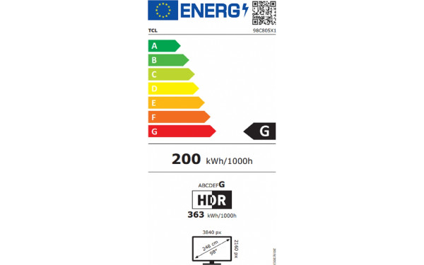 TCL 98C805 - &Eacute;tiquette &eacute;nergie v2