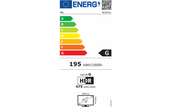 TCL 98C809 - &Eacute;tiquette &eacute;nergie v2