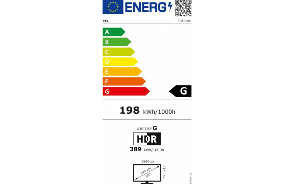 TCL 98T8B - &Eacute;tiquette &eacute;nergie v2