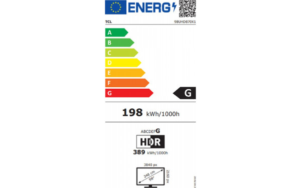 TCL 98UHD870 - &Eacute;tiquette &eacute;nergie v2