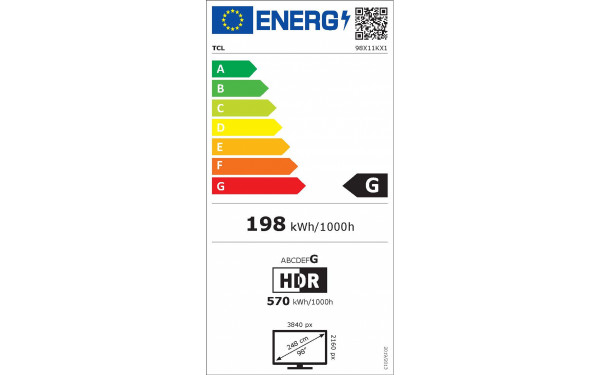 TCL 98X11K - &Eacute;tiquette &eacute;nergie v2