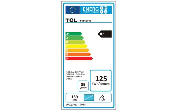 TCL F55S3803 - &Eacute;tiquette &eacute;nergie