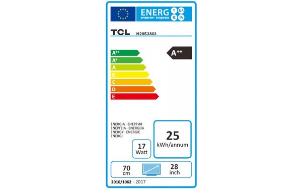 TCL H28S3803 - &Eacute;tiquette &eacute;nergie