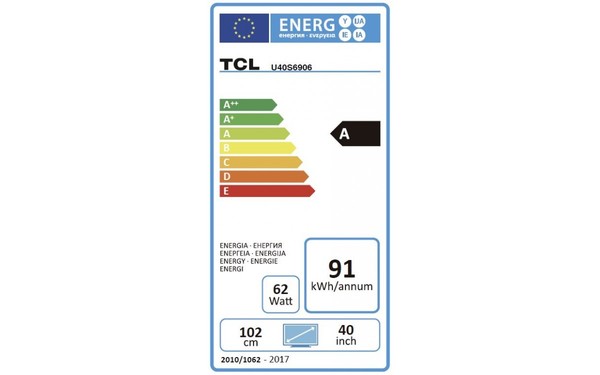 TCL U40S6906 - &Eacute;tiquette &eacute;nergie