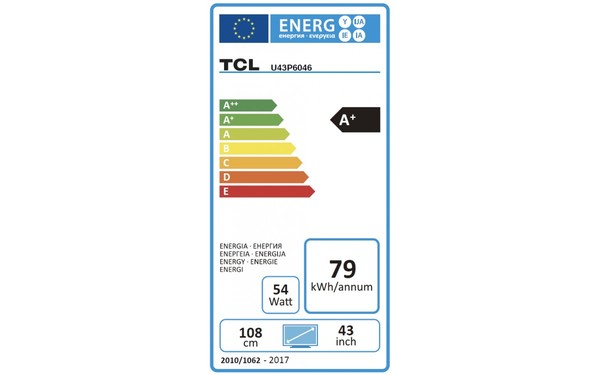 TCL U43P6046 - &Eacute;tiquette &eacute;nergie