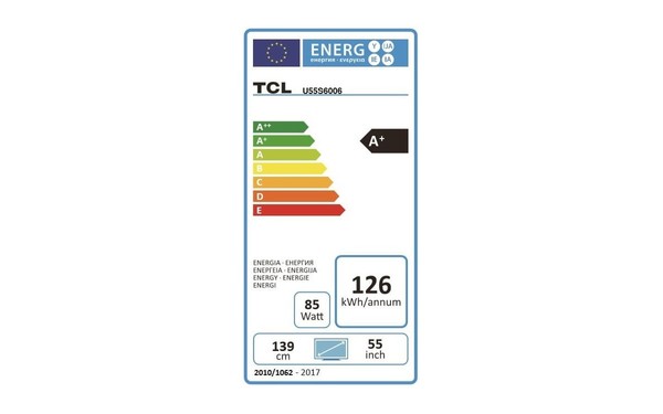 TCL U55S6006 - &Eacute;tiquette &eacute;nergie