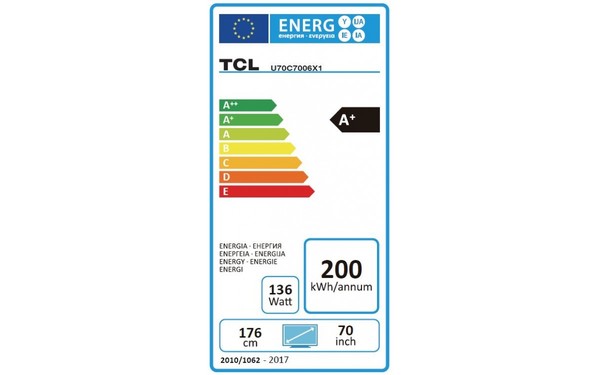 TCL U70C7006 - &Eacute;tiquette &eacute;nergie