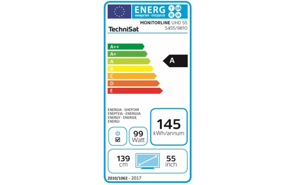 TECHNISAT MonitorLine UHD 55 - &Eacute;tiquette &eacute;nergie