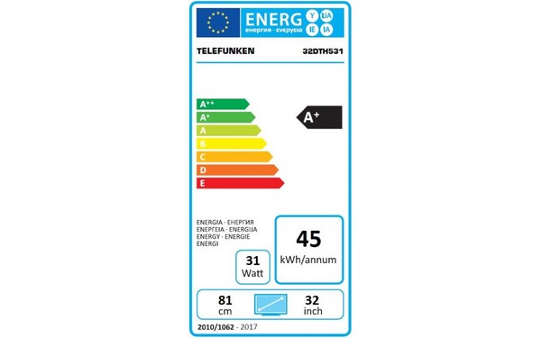 TELEFUNKEN 32DTH531 - &Eacute;tiquette &eacute;nergie