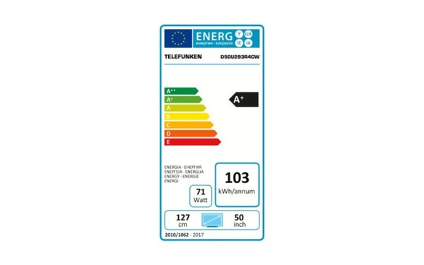 TELEFUNKEN D50U293R4CW - &Eacute;tiquette &eacute;nergie