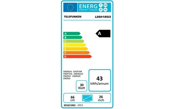 TELEFUNKEN L26H185I3 - &Eacute;tiquette &eacute;nergie