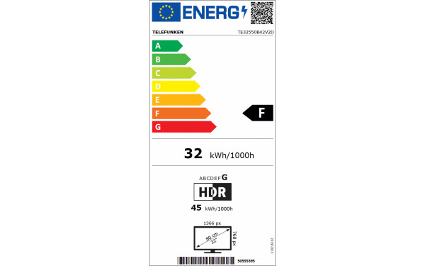 TELEFUNKEN TE32550B45V2D - &Eacute;tiquette &eacute;nergie v2