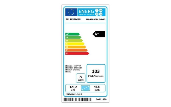 TELEFUNKEN TFL49280DLFHD15 - &Eacute;tiquette &eacute;nergie