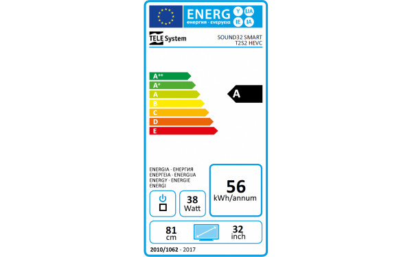 TELE SYSTEM TS32 SMX10 Smart - &Eacute;tiquette &eacute;nergie