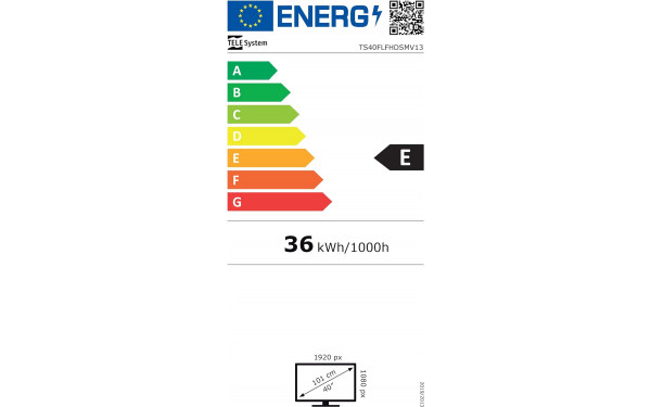 TELE SYSTEM TS40FLFHDSMV13 - &Eacute;tiquette &eacute;nergie v2