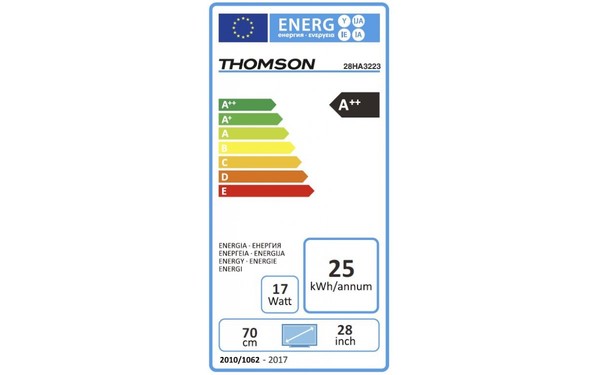 THOMSON 28HA3223 - &Eacute;tiquette &eacute;nergie