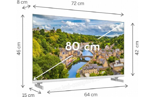 THOMSON 32FQG3S15CW - Vue 3/4 gauche