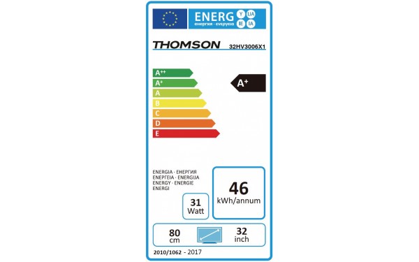 THOMSON 32HV3006 - &Eacute;tiquette &eacute;nergie