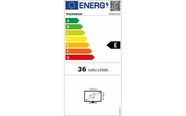 THOMSON 40FA2S13W - &Eacute;tiquette &eacute;nergie v2
