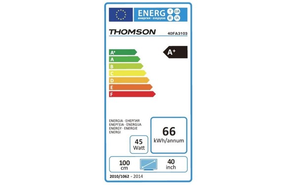THOMSON 40FA3103 - &Eacute;tiquette &eacute;nergie