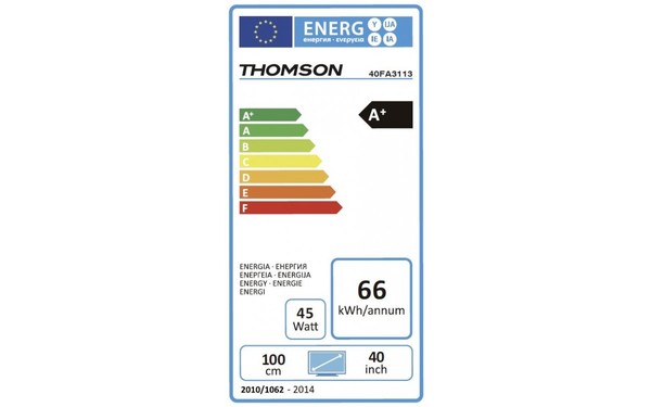 THOMSON 40FA3113 - &Eacute;tiquette &eacute;nergie