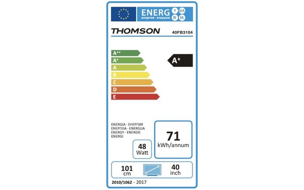 THOMSON 40FB3104 - &Eacute;tiquette &eacute;nergie