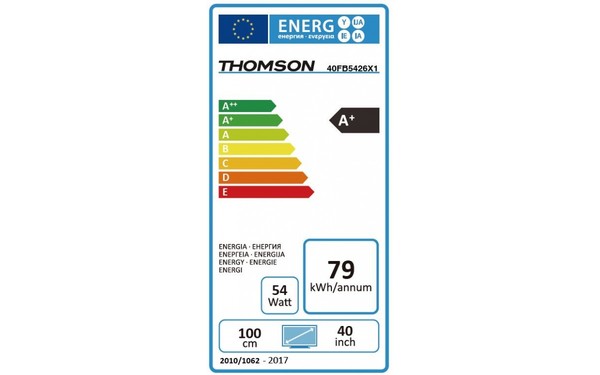 THOMSON 40FB5426 - &Eacute;tiquette &eacute;nergie