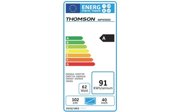 THOMSON 40FW5555 - &Eacute;tiquette &eacute;nergie