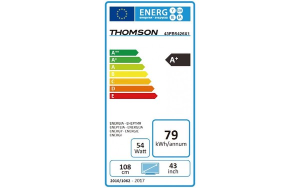 THOMSON 43FB5426 - &Eacute;tiquette &eacute;nergie