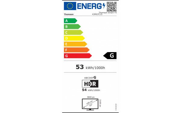 THOMSON 43MG7C15 - &Eacute;tiquette &eacute;nergie v2