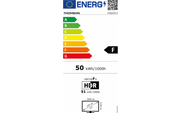 THOMSON 43QA2S13 - &Eacute;tiquette &eacute;nergie v2