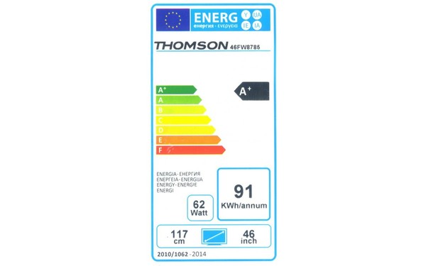 THOMSON 46FW8785 - &Eacute;tiquette &eacute;nergie