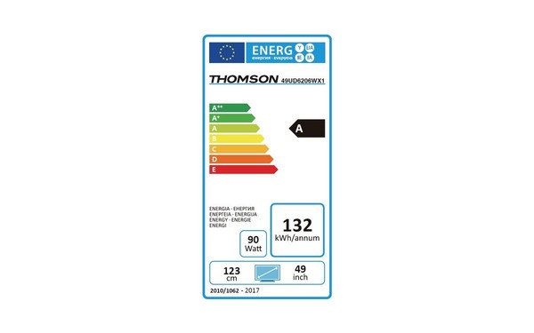 THOMSON 49UD6206W - &Eacute;tiquette &eacute;nergie