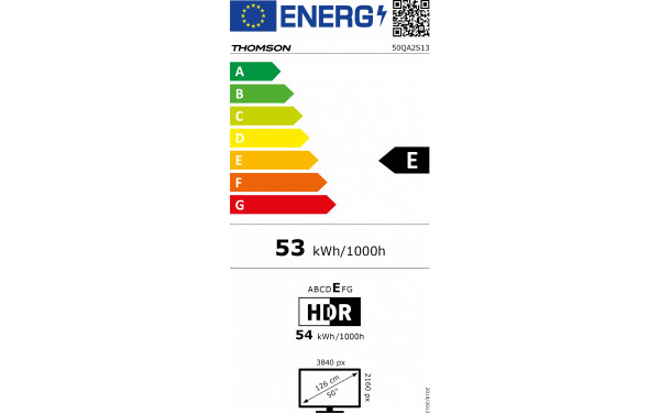 THOMSON 50QA2S13 - &Eacute;tiquette &eacute;nergie v2
