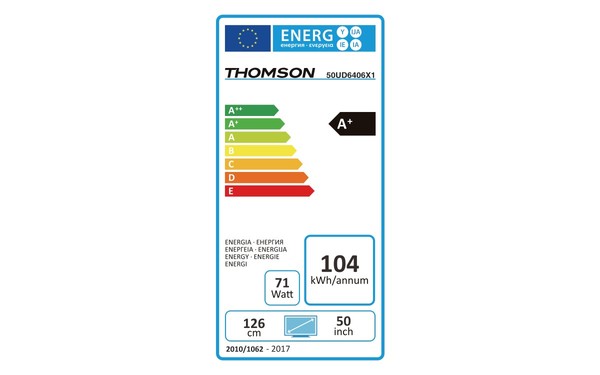 THOMSON 50UD6406 - &Eacute;tiquette &eacute;nergie