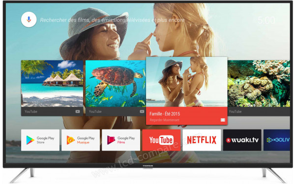 THOMSON 50UE6420 - Vue de face avec interface Android