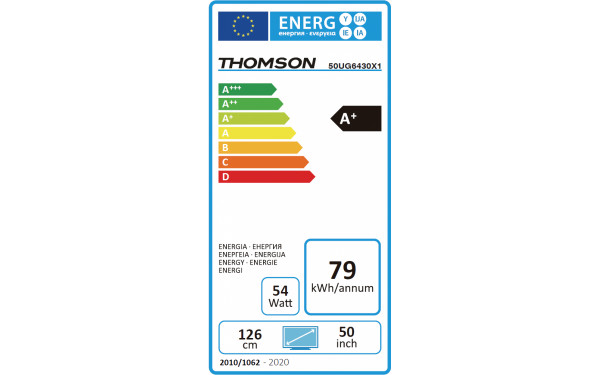 THOMSON 50UG6430 - &Eacute;tiquette &eacute;nergie