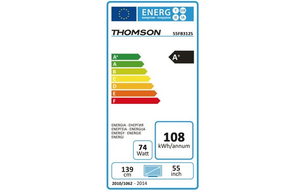 THOMSON 55FB3125 - &Eacute;tiquette &eacute;nergie