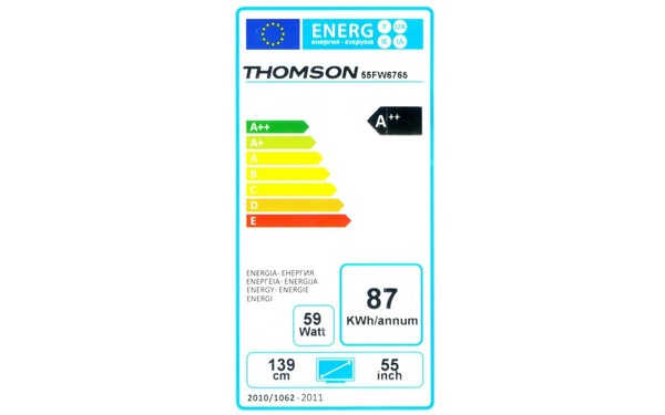 THOMSON 55FW6765 - &Eacute;tiquette &eacute;nergie