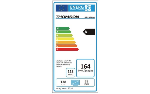THOMSON 55UA8696 - &Eacute;tiquette &eacute;nergie