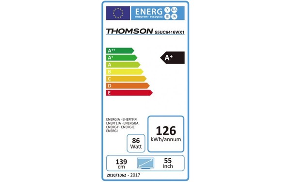 THOMSON 55UC6416W - &Eacute;tiquette &eacute;nergie